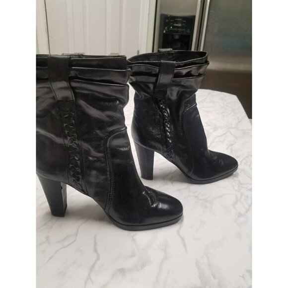 7 for all mankind Black Pull On Boots flaw RIP on inside recently conditioned - Picture 3 of 12